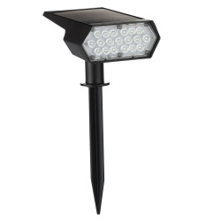 Proiector solar cu LED Hoff, 2 in 1, 0.5W, 100lm, lumina rece, negru, IP44, exterior