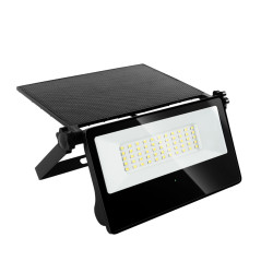 Proiector solar cu LED Hoff, 20W, 1800lm, lumina rece, cu senzor de miscare, negru, IP65, exterior