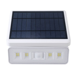 Proiector solar cu LED Hoff, 8W, 1000lm, lumina rece, cu senzor de miscare, alb, IP54, exterior