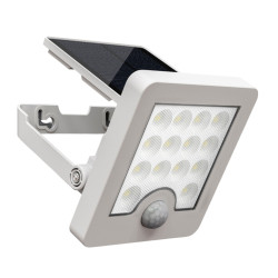 Proiector solar cu LED Hoff, 8W, 500lm, lumina rece, cu senzor de miscare, alb, IP65, exterior