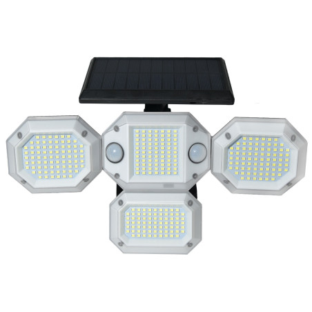 Proiector solar cu LED Lohuis, 30W, 500lm, lumina rece, cu senzor de miscare, cu telecomanda, 3 moduri de iluminare, negru, IP44
