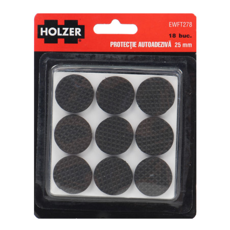 Protectie autoadeziva pentru pardoseala, Holzer EWFT278, forma rotunda, 25 mm, set 18 bucati