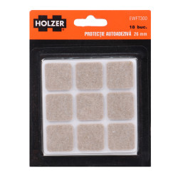 Protectie autoadeziva pentru pardoseala, Holzer EWFT300, forma patrata, 26 x 26 mm, set 18 bucati