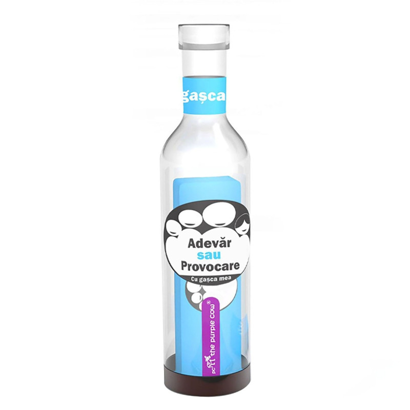 Adevar sau Provocare - Cu gasca mea, joc interactiv, Purple Cow, carton + plastic, albastru, 7+ ani, 25 x 5 x 5 cm Adevar sau Provocare - Cu gasca mea, joc interactiv, Purple Cow, carton + plastic, albastru, 7+ ani, 25 x 5 x 5 cm