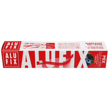 Pungi alimentare Alufix, sistem de inchidere Zip-Fix 7 x 1 L, 5 x 3 L, 3 x 6 L