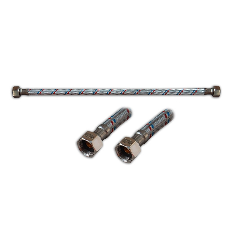 Racord flexibil apa, EPDM + tresa metalica, 3/8" - 3/8 ", L 600 mm