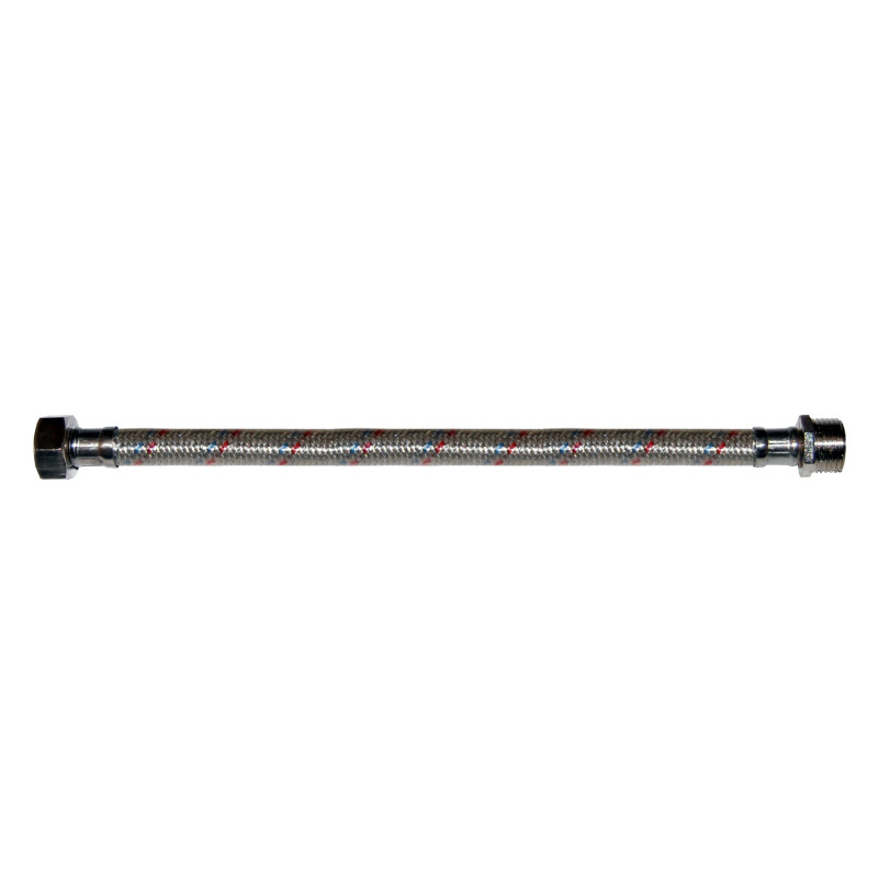 Racord flexibil apa, EPDM + tresa metalica, cu protectie PVC, 1/2" - niplu, L 300 mm