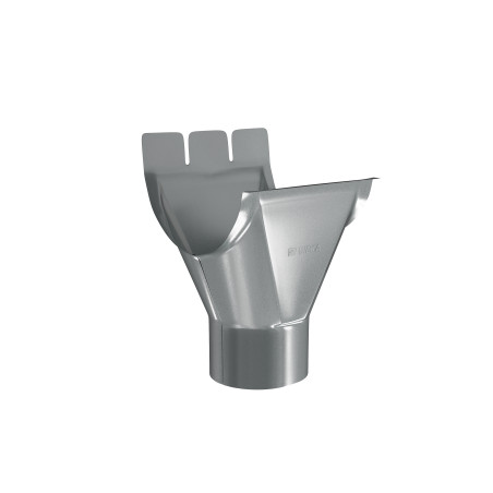 Racord jgheab 125 mm - burlan 90 mm, pentru sistem pluvial, Bilka, metalic, argintiu (RAL 9006), lucios