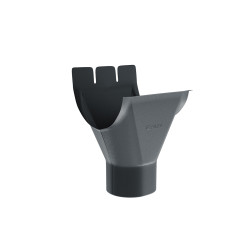 Racord jgheab 125 mm - burlan 90 mm, pentru sistem pluvial, Bilka, metalic, grafit (RAL 7024), mat
