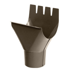 Racord jgheab 125 mm - burlan 90 mm, pentru sistem pluvial, Bilka, metalic, maro inchis (RAL 8019), lucios, 0.6 mm