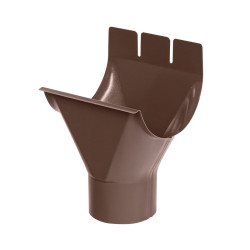 Racord jgheab 125 mm - burlan 90 mm, pentru sistem pluvial, Bilka, metalic, maro (RAL 8017), lucios, 0.6 mm
