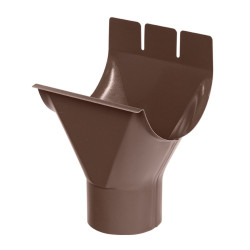 Racord jgheab 150 mm - burlan 100 mm, pentru sistem pluvial, Bilka, metalic, maro (RAL 8017), lucios, 0.6 mm