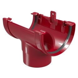 Racord jgheab burlan Regenau, pentru sistem pluvial, PVC, bordo, 125/100 mm