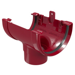 Racord jgheab burlan Regenau, pentru sistem pluvial, PVC, bordo, 125/80 mm