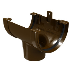 Racord jgheab burlan Regenau, pentru sistem pluvial, PVC, maro, 125/80 mm
