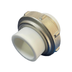 Racord olandez PPR, dublu,  D 32 x 32 mm, alb