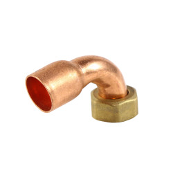 Racord semiolandez cu cot, cupru, interior-interior, 18 mm x 1/2"
