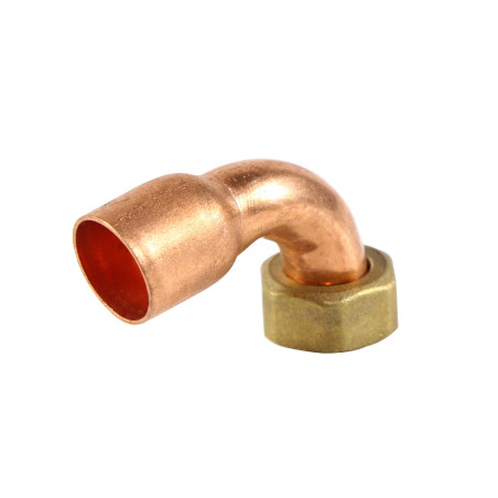 Racord semiolandez cu cot, cupru, interior-interior, 22 mm x 3/4"