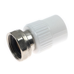Racord semiolandez PPR, FI, 20 mm x 1/2", alb