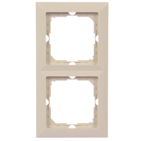 Rama Abex Perla RA-2P, 2 posturi, bej, pentru priza / intrerupator