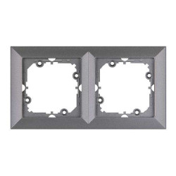 Rama Abex Perla RA-2P AN, 2 posturi, antracit, pentru priza / intrerupator