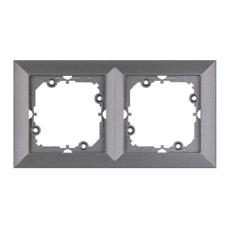 Rama Abex Perla RA-2P AN, 2 posturi, antracit, pentru priza / intrerupator Rama Abex Perla RA-2P AN, 2 posturi, antracit, pentru priza / intrerupator