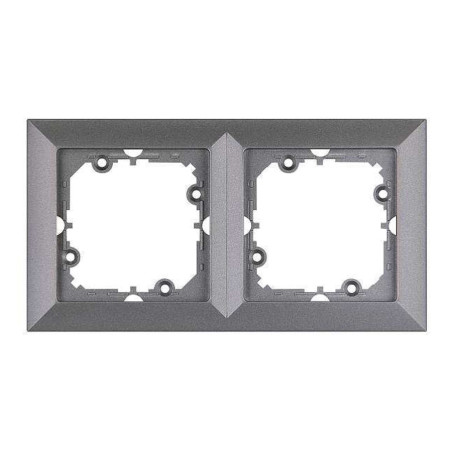 Rama Abex Perla RA-2P AN, 2 posturi, antracit, pentru priza / intrerupator