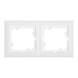 Rama Abex Perla RA-2PN, 2 posturi, alb, pentru priza / intrerupator