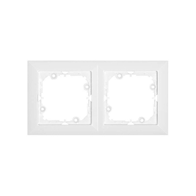 Rama Abex Perla RA-2PN, 2 posturi, alb, pentru priza / intrerupator Rama Abex Perla RA-2PN, 2 posturi, alb, pentru priza / intrerupator