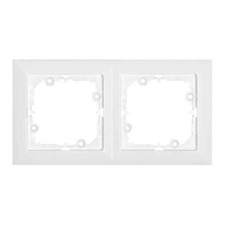 Rama Abex Perla RA-2PN, 2 posturi, alb, pentru priza / intrerupator