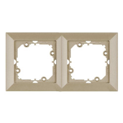 Rama Abex Perla RA-2PN SA, 2 posturi, satin, pentru priza / intrerupator