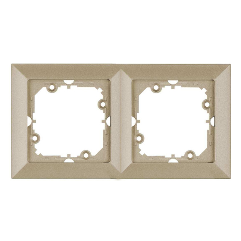 Rama Abex Perla RA-2PN SA, 2 posturi, satin, pentru priza / intrerupator