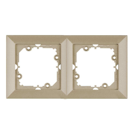 Rama Abex Perla RA-2PN SA, 2 posturi, satin, pentru priza / intrerupator