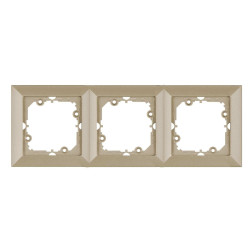 Rama Abex Perla RA-3PN SA, 3 posturi, satin, pentru priza / intrerupator