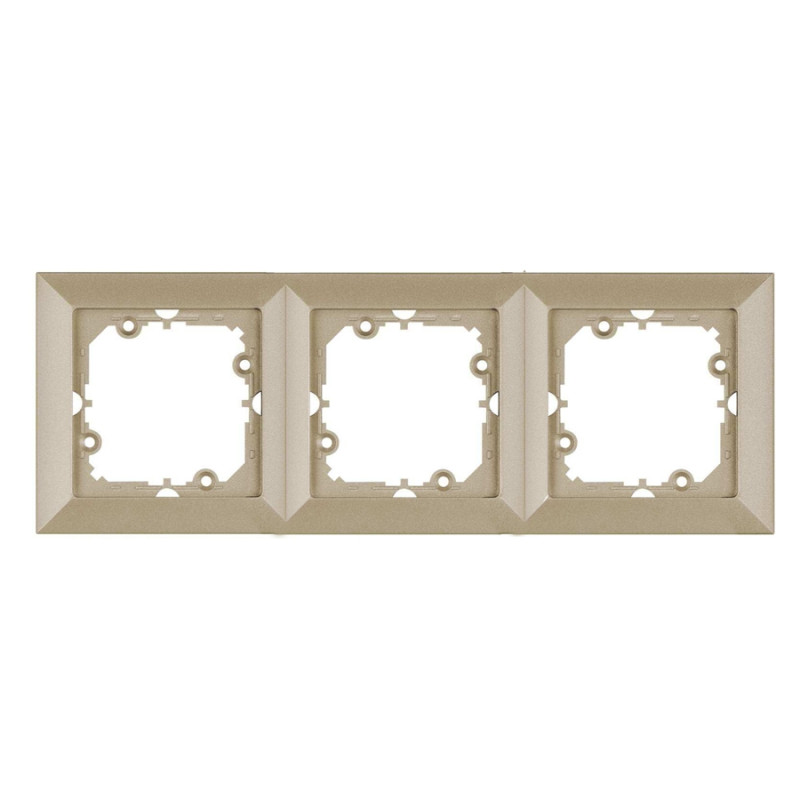 Rama Abex Perla RA-3PN SA, 3 posturi, satin, pentru priza / intrerupator Rama Abex Perla RA-3PN SA, 3 posturi, satin, pentru priza / intrerupator