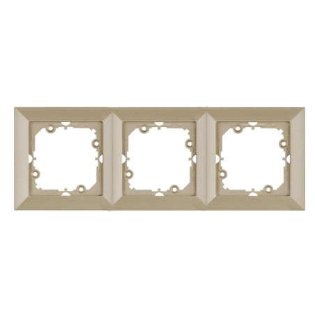 Rama Abex Perla RA-3PN SA, 3 posturi, satin, pentru priza / intrerupator