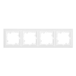 Rama Abex Perla RA-4PN, 4 posturi, alb, pentru priza / intrerupator