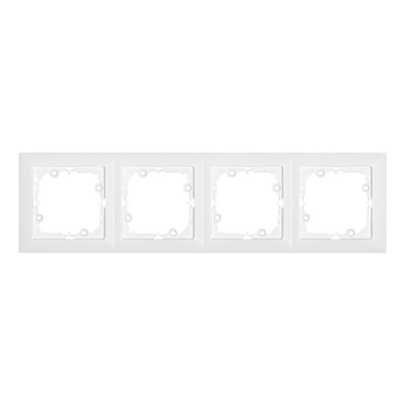 Rama Abex Perla RA-4PN, 4 posturi, alb, pentru priza / intrerupator Rama Abex Perla RA-4PN, 4 posturi, alb, pentru priza / intrerupator