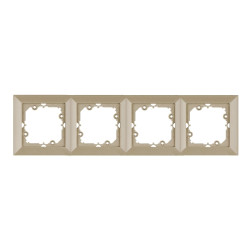 Rama Abex Perla RA-4PN SA, 4 posturi, satin, pentru priza / intrerupator