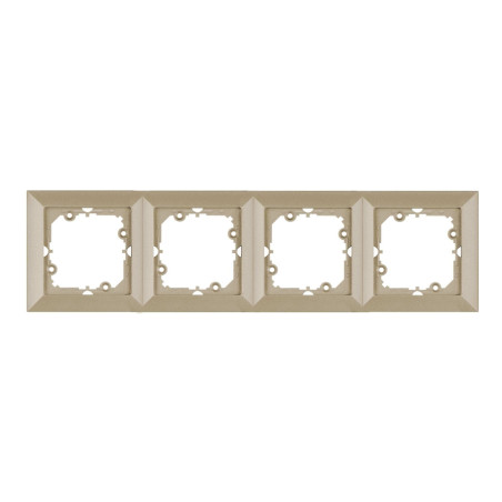 Rama Abex Perla RA-4PN SA, 4 posturi, satin, pentru priza / intrerupator