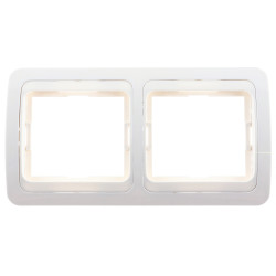Rama Comtec Eco MF0012-06059, 2 posturi, alb, pentru priza / intrerupator