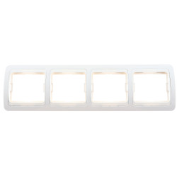 Rama Comtec Eco MF0012-06061, 4 posturi, alb, pentru priza / intrerupator