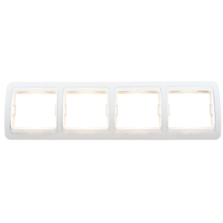 Rama Comtec Eco MF0012-06061, 4 posturi, alb, pentru priza / intrerupator