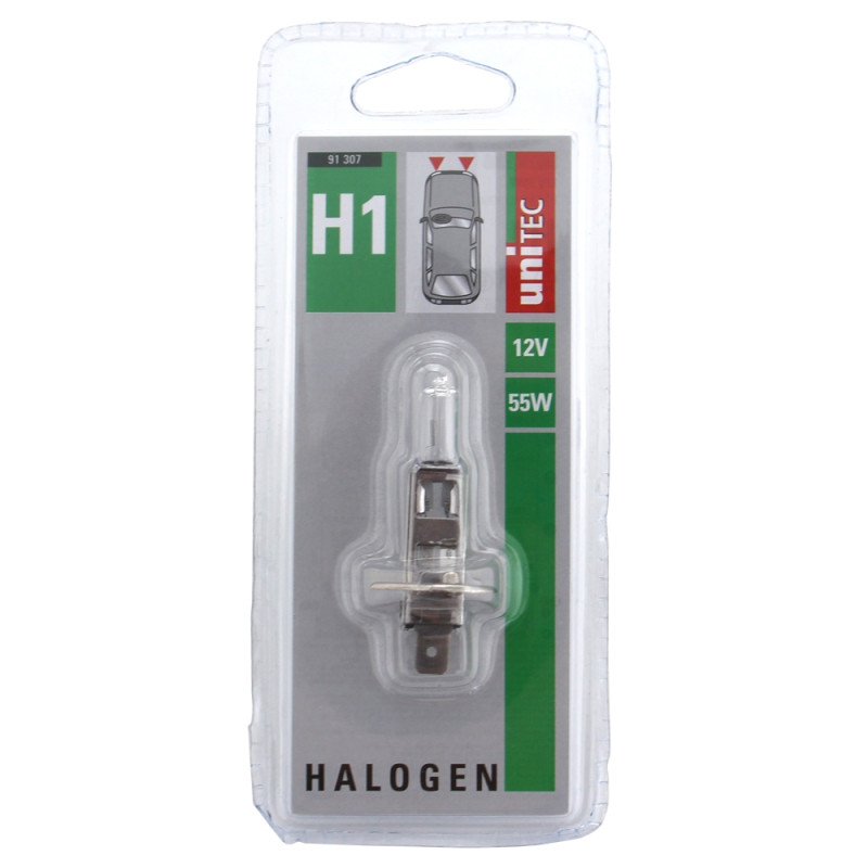 Bec auto halogen pentru far Unitec H1, 55 W, 12 V