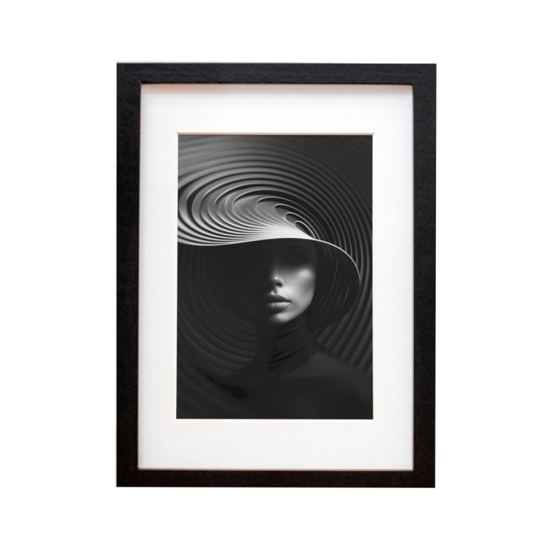 Rama foto SA001, dreptunghiulara, 18 x 24 cm, negru, plastic