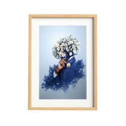 Rama foto SA002, dreptunghiulara, 18 x 24 cm, lemn natur, plastic