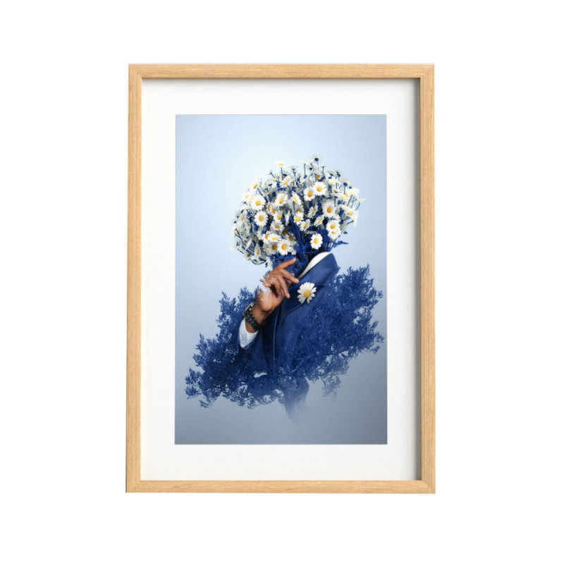 Rama foto SA002, dreptunghiulara, 18 x 24 cm, lemn natur, plastic