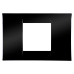 Rama Gewiss System GW22112, 2 module, negru, pentru priza / intrerupator