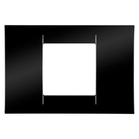 Rama Gewiss System GW22112, 2 module, negru, pentru priza / intrerupator