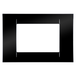 Rama Gewiss System GW22113, 3 module, negru, pentru priza / intrerupator